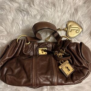 Juicy Couture Chocolate Brown Shoulder Bag with Gold Accents